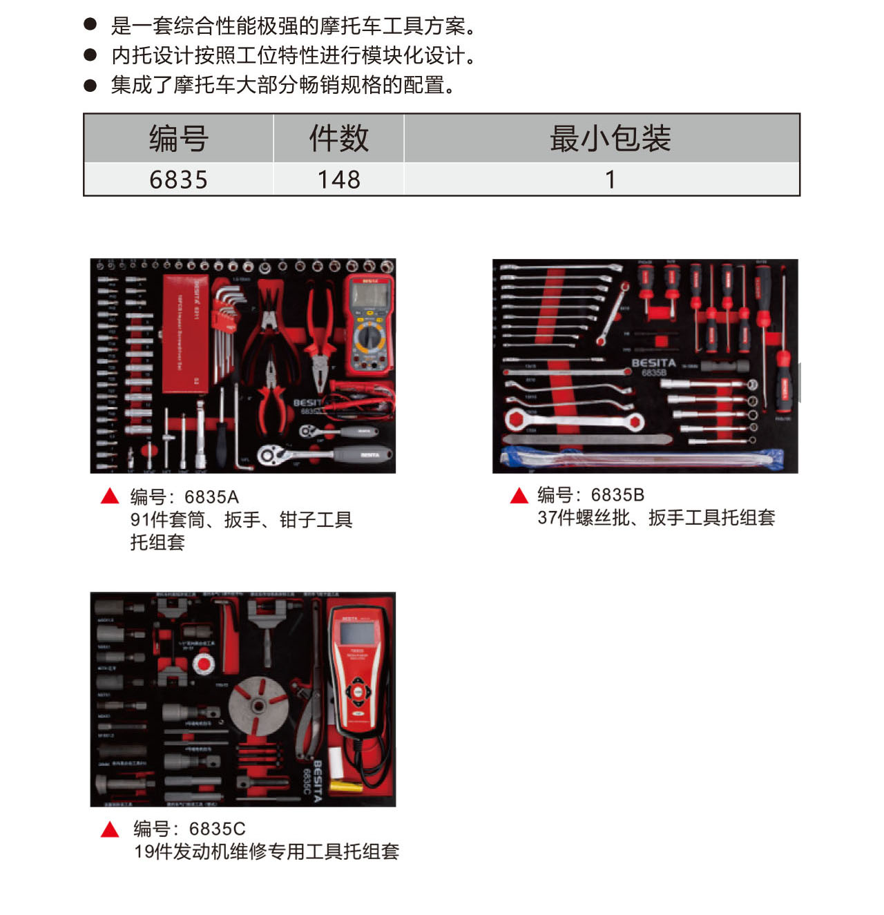 148件專(zhuān)修摩托車(chē)工具方案（NO.6835）